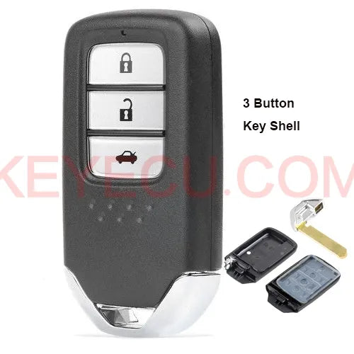 Replacement Smart Remote Key Shell Case Fob 3 Button for Honda Civic Accord 2013-2016