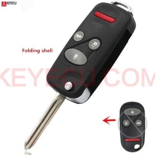 Folding Remote Key Shell 3+1 Button for Honda Insight Civic C-RV Odyssey 2000-2003