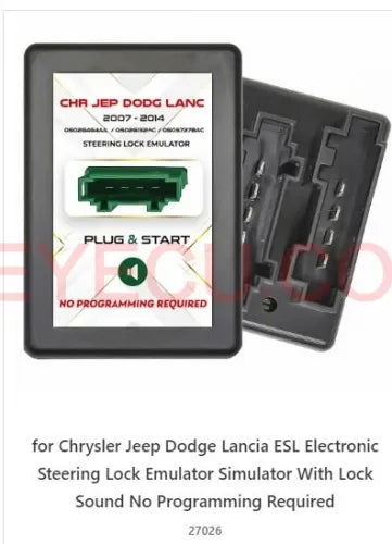 Chrysler Jeep Dodge Lancia ESL Electronic Steering Lock Emulator Simulator With Lock Sound No Programming Required