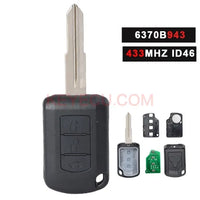 Thumbnail for P/N:6370B943 3 Button Car Control for 2016 2017 2018 2019 Mitsubishi Lancer Remote Head Key 433MHZ 46 Chip