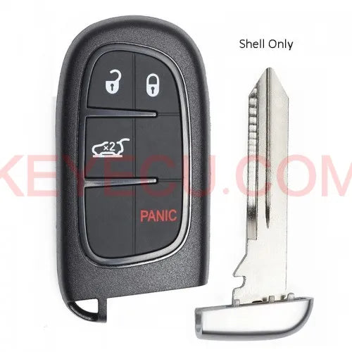 Replacement Smart Remote Key Shell Fob 4 Button for Jeep Cherokee Ram GQ4-54T