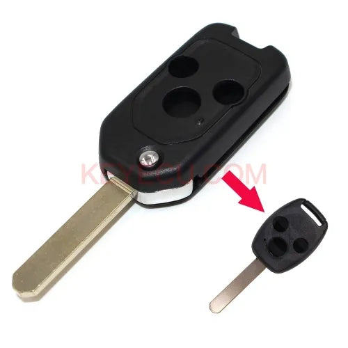 New Flip Remote Key Shell 3 Button for Honda Pilot Civic CR-V Remote Key Case