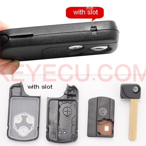 Replacement Smart Remote Key Shell Case Fob 3 Button for Honda Accord 8th Generation 2008-2013