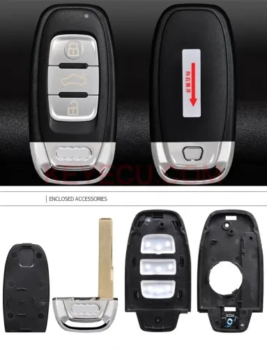 Upgraded Keyless Smart Remote Key Shell Case Cover 3 Buttons for Audi A3 A4 A6 A8 Q2 Q3 Q5 Q7 R3 RS3 RS5 TT