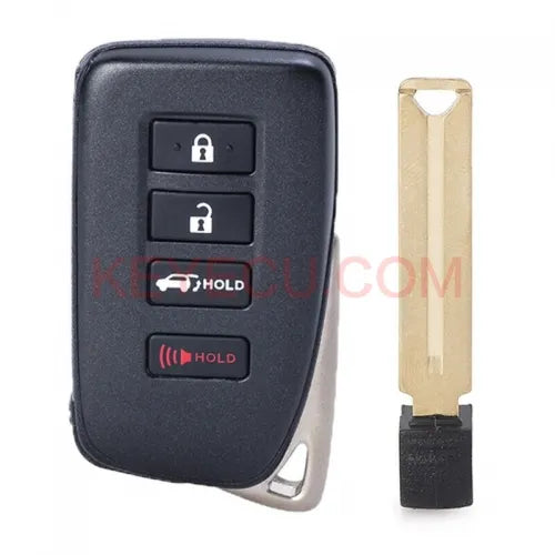 Board ID: 231451-3950, FCCID: HYQ14FLB Smart Remote Key 4 Buttons 314.3MHz Fob for Lexus NX300 NX300h RX350 RX350L 2020 2021 2022