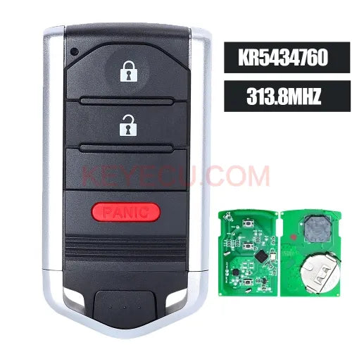 KR5434760 Smart Proximity Remote Key Fob 313.8MHz 2+1 Button for Acura RDX 2013 2014 2015, PN: 72147-TX4-A510-M1