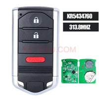 Thumbnail for KR5434760 Smart Proximity Remote Key Fob 313.8MHz 2+1 Button for Acura RDX 2013 2014 2015, PN: 72147-TX4-A510-M1