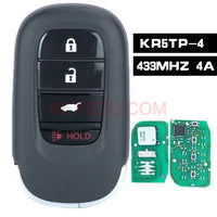 Thumbnail for FCCID: KR5TP-4 Keyless Go Smart Remote Key 4 Button FSK 433.92MHz 4A Chip Fob for Honda Civic HR-V 2022 - 2023