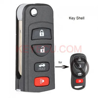 Thumbnail for Modified Flip Remote Key Shell 4 Button for Nissan Altima