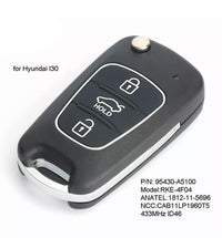 Thumbnail for Fits Hyundai I30 II 2013-2017 95430-A5100 433MHz ID46 Upgraded Car Key Fob