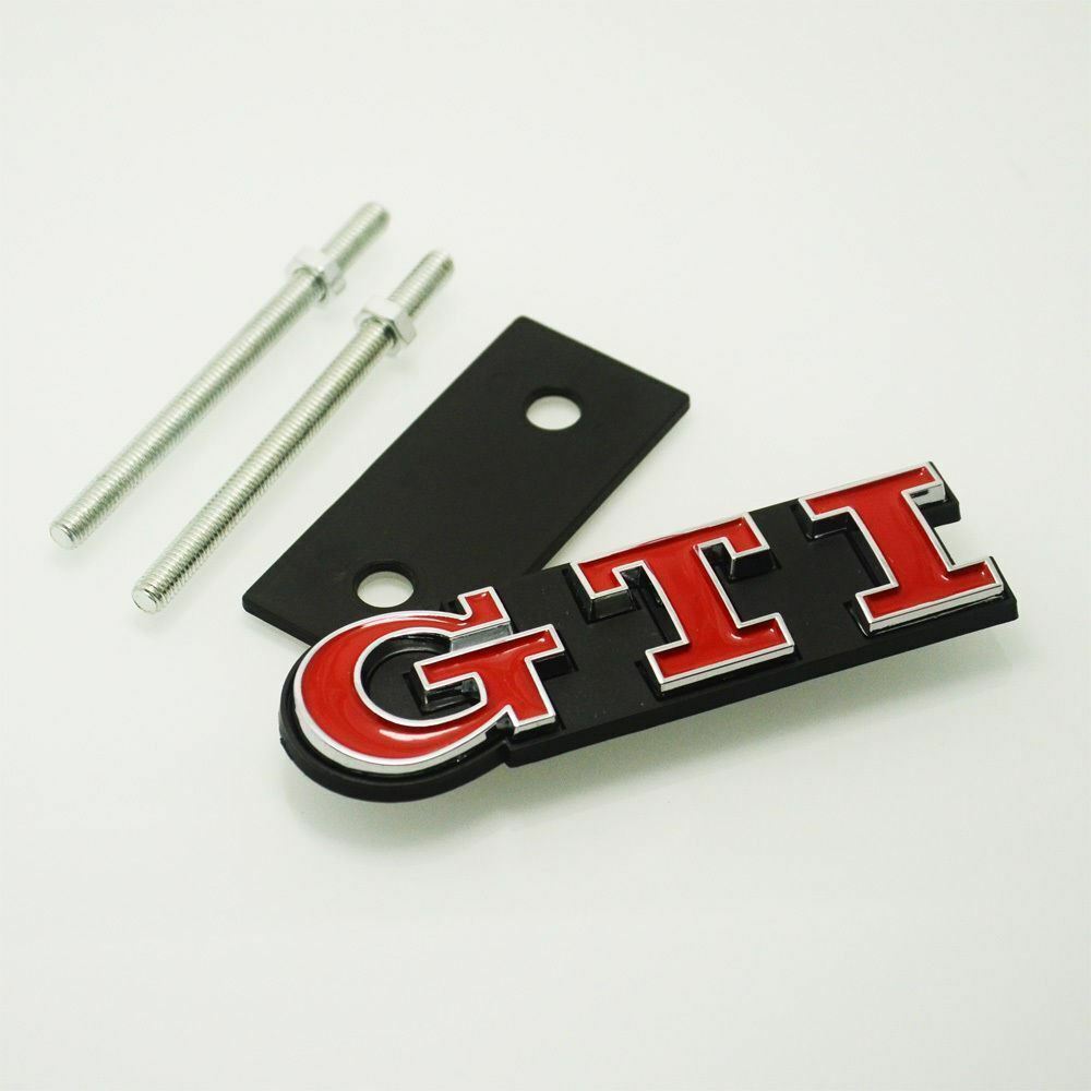 GTI Front Car Badge Golf Polo Grill Red Emblems Decal