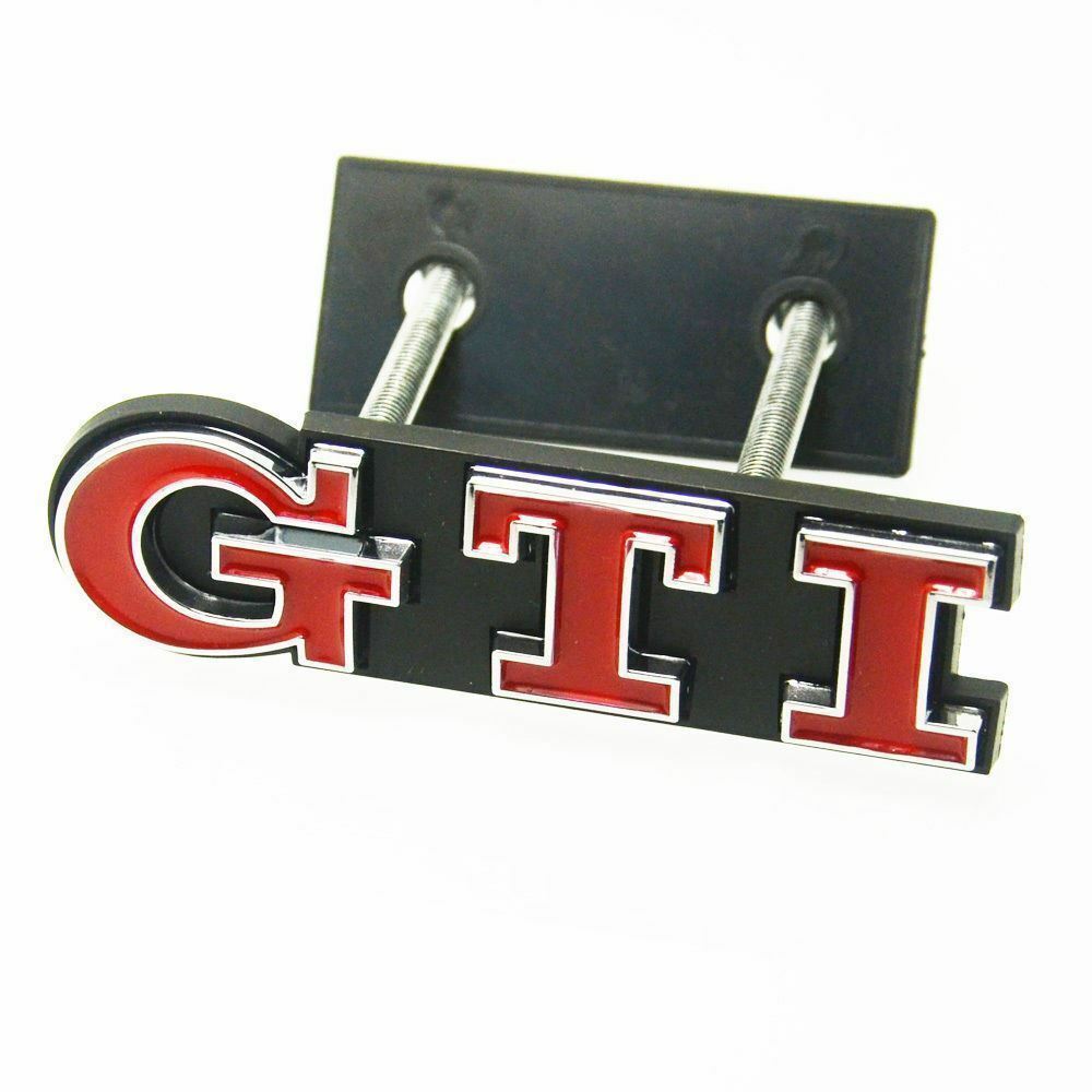 GTI Front Car Badge Golf Polo Grill Red Emblems Decal