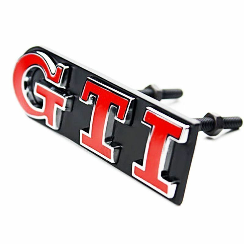 GTI Front Car Badge Golf Polo Grill Red Emblems Decal