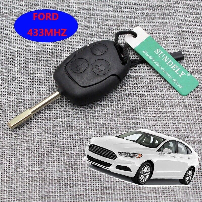 Fits Ford Mondeo Fiesta Focus KA Transit 3 Button 433MHZ Car Key Fob