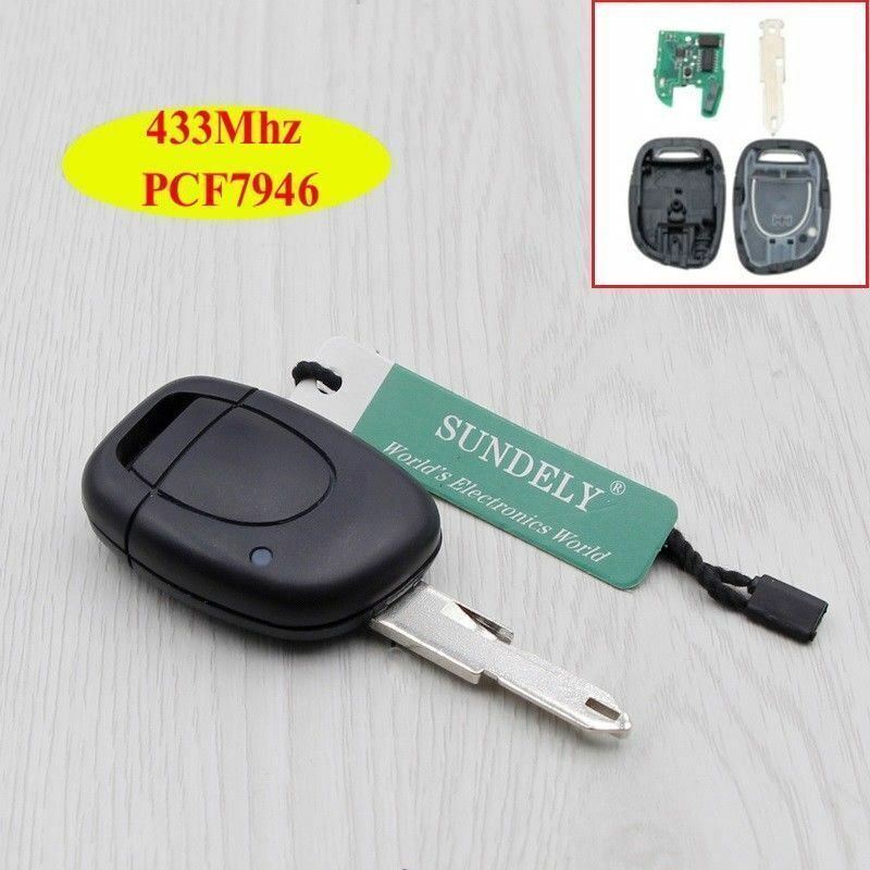 Fits Renault Twingo Clio Kangoo Master 1 Button 433Mhz Car Key Fob