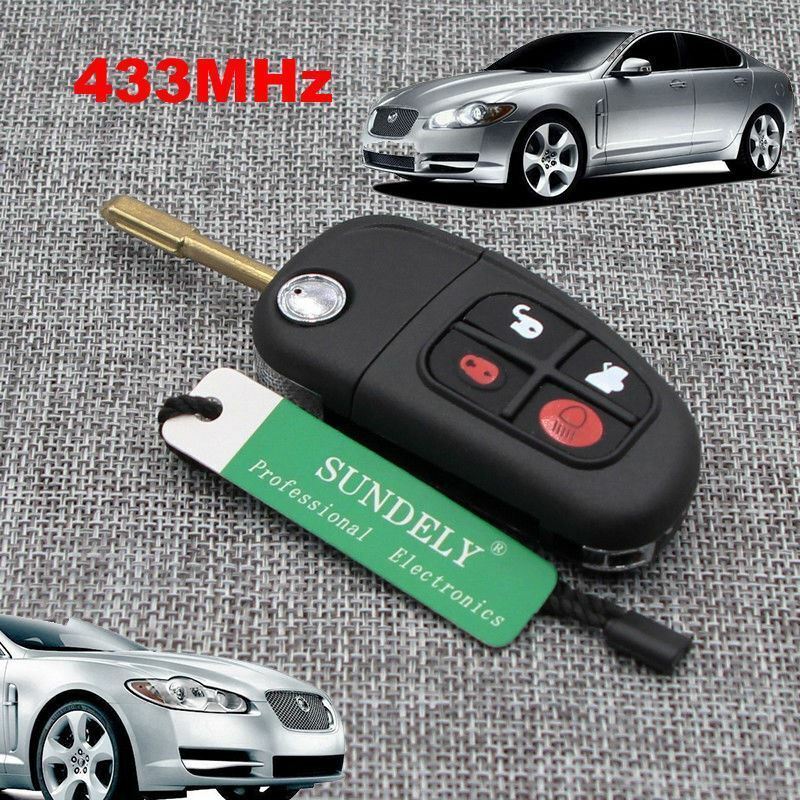 Fits Jaguar XJ XJR X S type 4 Button 433MHz Car Key Fob