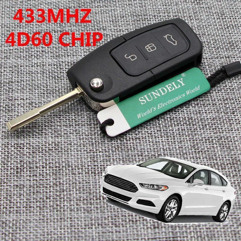 Fits Ford Focus Mondeo Transit 3 Button 433Mhz Car Key Fob