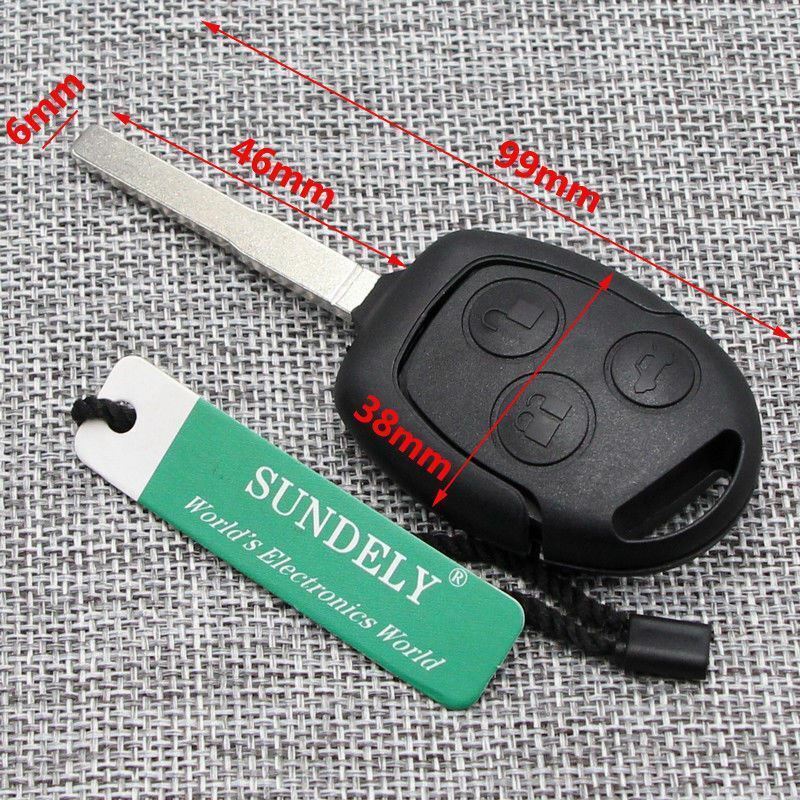 Fits Ford Focus C-Max S-Max Fiesta Galaxy 3 Button 433MHZ 63 Chip Car Key Fob