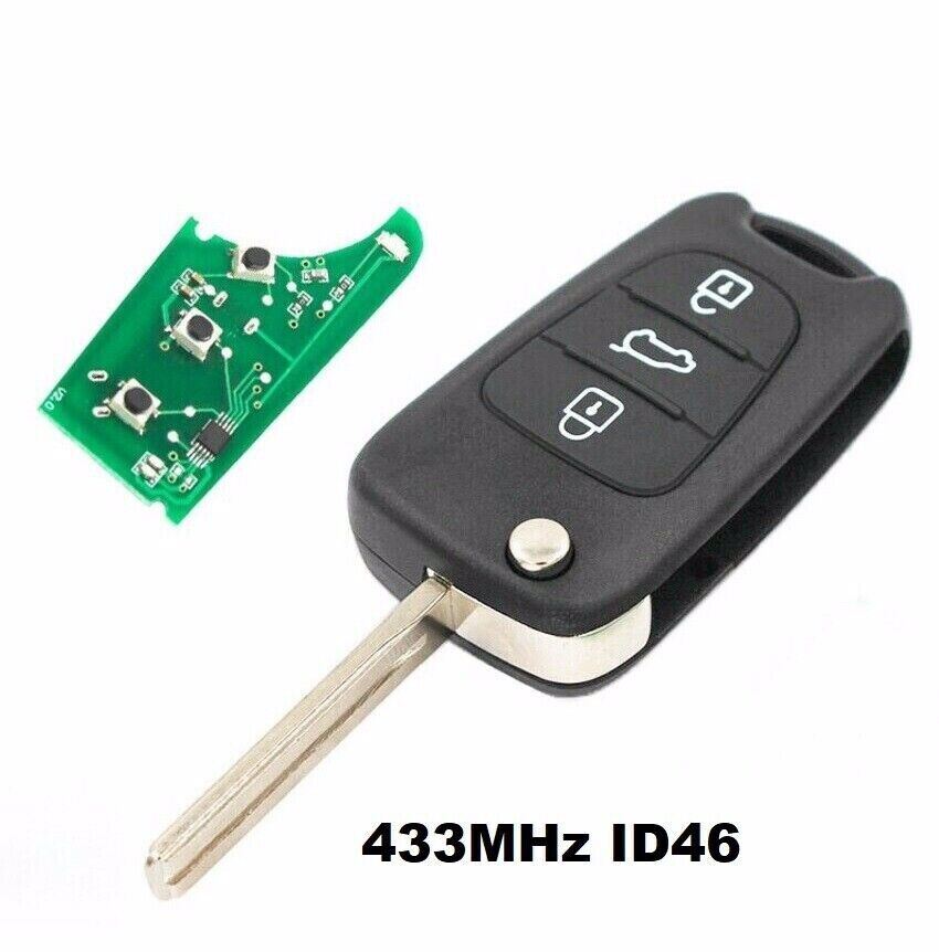 Fits HYUNDAI i30 ix35 433MHz with ID46 3 Button Car Key Fob