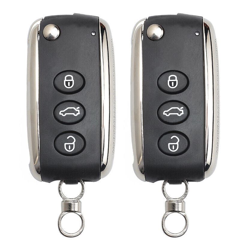 Fits Bentley Continental GT GTC 2006-10 Car Key Fob - 2 PCS