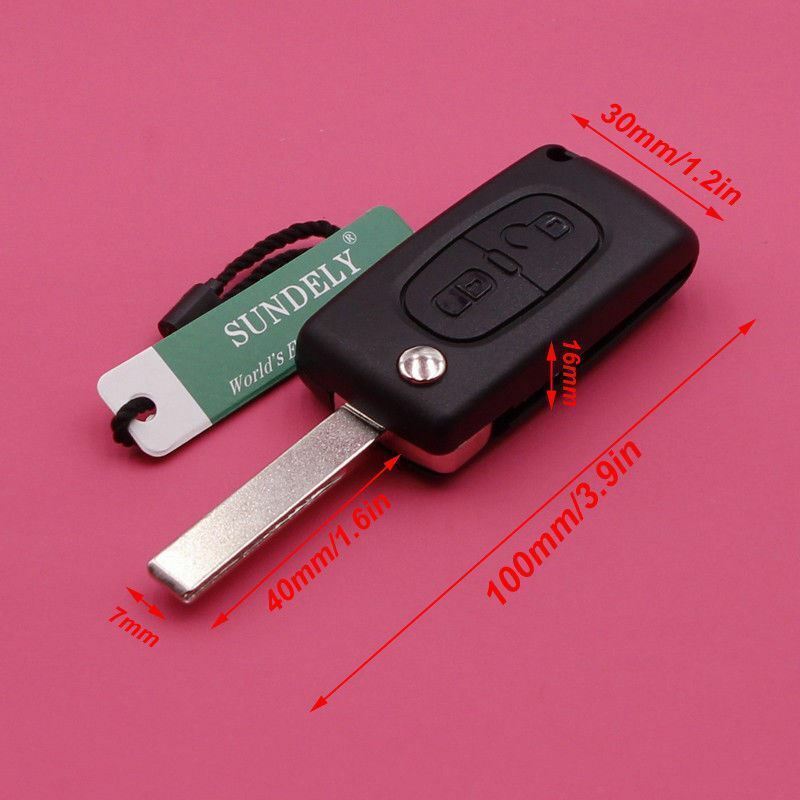 Fits Citroen For Peugeot 2 Buttons 434mhz HU83 PCF7941 Car Key Fob