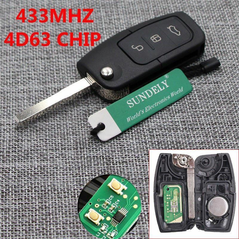 Fits Ford Focus Mondeo Smax Focus 4D63 40 Bit 433mhz Car Key Fob