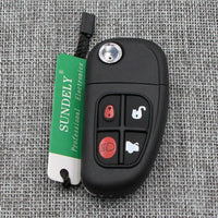 Thumbnail for Fits Jaguar XJ XJR X S type 433MHz 4 Button Fold Flip Remote Car Key Fob