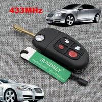 Thumbnail for Fits Jaguar XJ XJR X S type 433MHz 4 Button Fold Flip Remote Car Key Fob