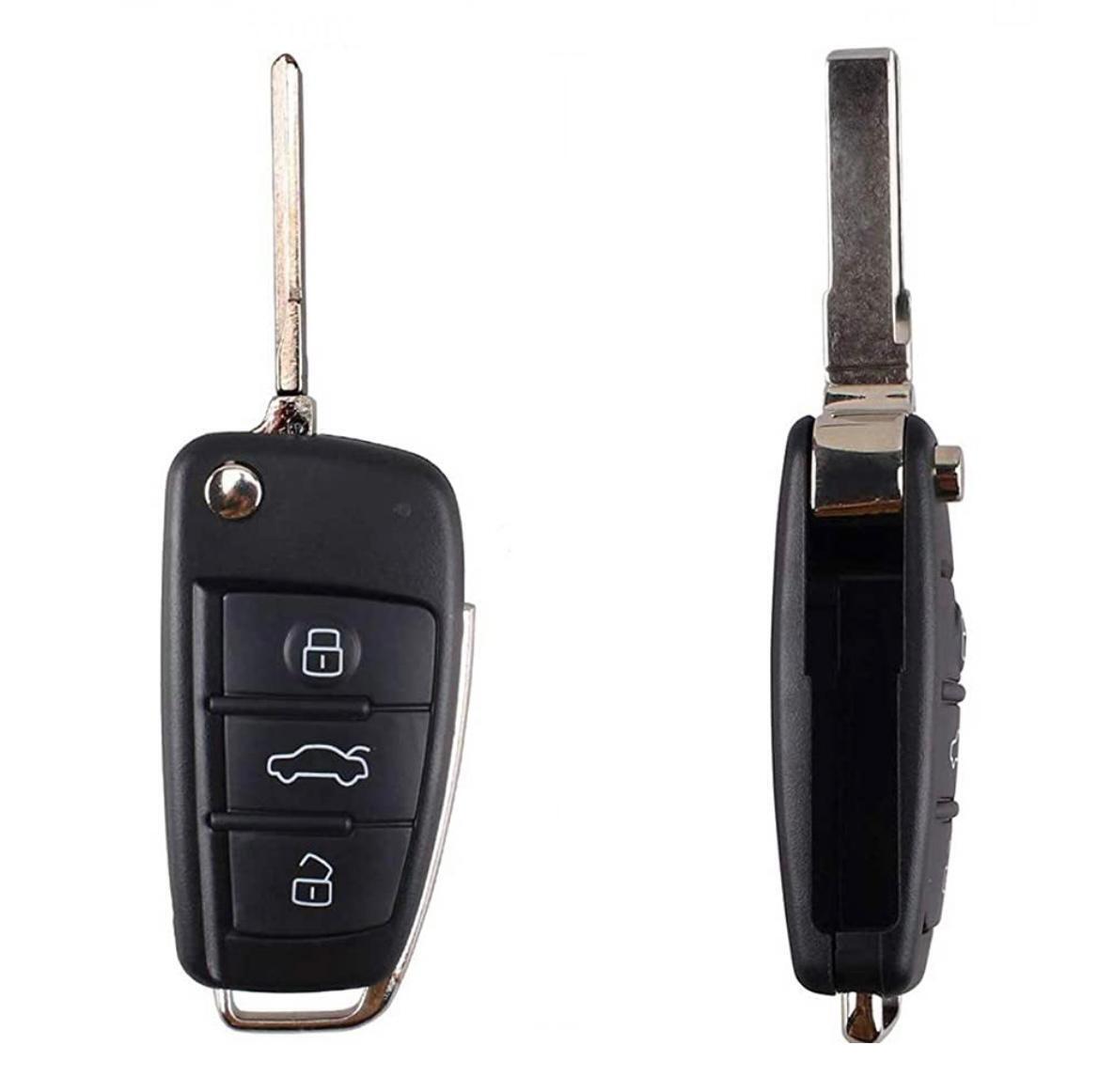 fOR Audi Q7 8E0 837 220AF 433MHz 8E 3 Button Folding Remote Car Key Fob