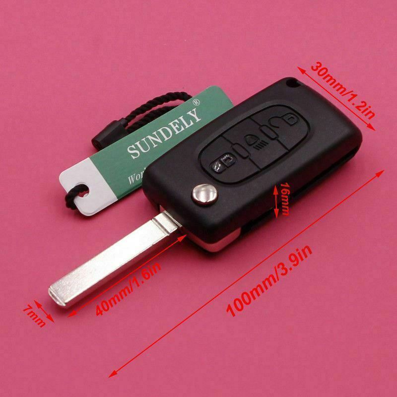 Fits Peugeot 207 307 308 407 0523 434MHz ID46 3 Button Car Key Fob