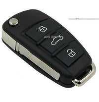 Thumbnail for Fits Audi A3 A4 A5 A6 A8 TT Q5 Q7 3 Button Flip Car Key Fob