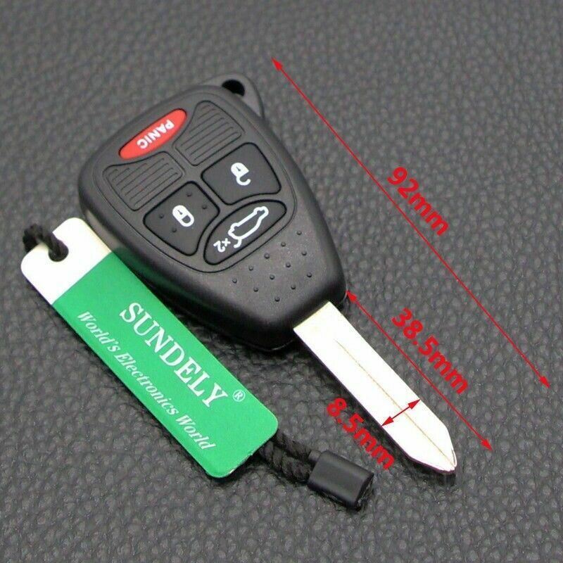 Fits Chrysler Dodge P2C1 4 Button Car Key Fob