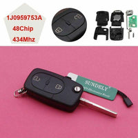 Thumbnail for Fits VW Seat Skoda  1J0959753A 2 Button 434MHz ID48 Car Key Fob