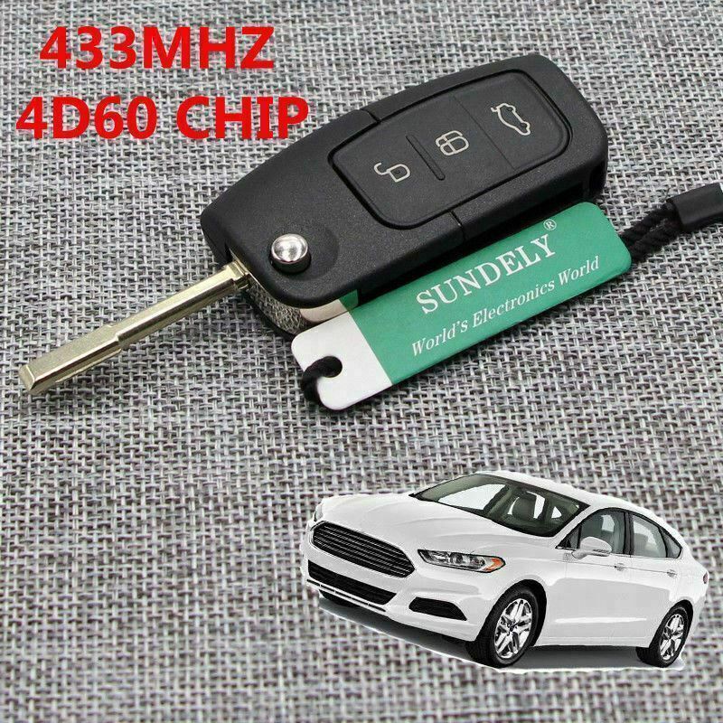 Fits Ford Focus Mondeo Transit 433MHz 4D60 3 Button Car Key Fob