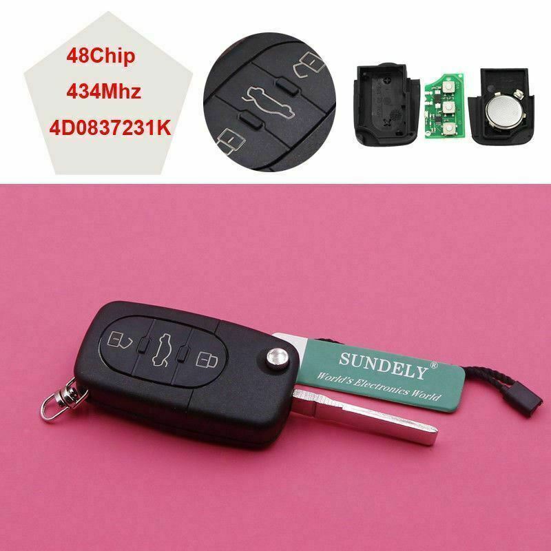 Fits Audi A6 TT 433.92MHz 4D0 837 231 K 3 Button Keyless Full Set Remote key Fob