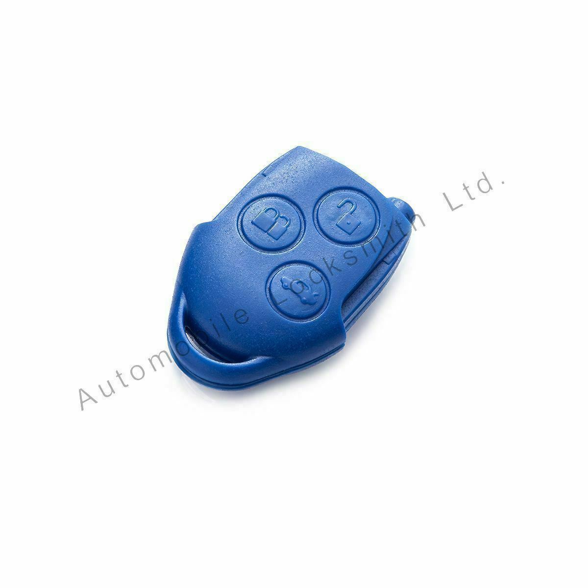 Fits Ford Transit Connect Mk7 3 Button Blue Remote Alarm Key Case Shell Cover