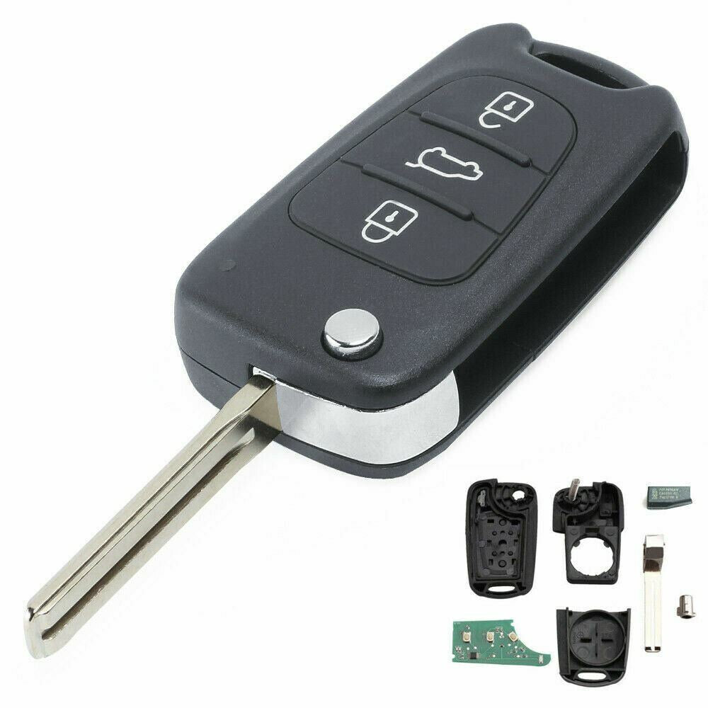 Fits Hyundai I20 I30 IX35 433Mhz ID46 3 Button Uncut Flip Remote Car Key Fob