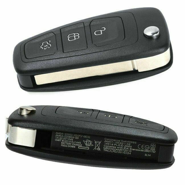 Fits Ford C-Max, Focus, Grand C-Max, Mondeo 2010-2014, 5WK49986 Remote Key Fob