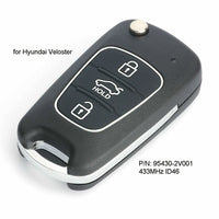 Thumbnail for Fits Hyundai Veloster 2011-2016 95430-2V001 433MHz ID46 Upgraded Car Key Fob