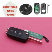 Thumbnail for Fits VW Skoda Seat Golf Polo 5K0837202AD 434MHz ID48 3 Button Car Key Fob