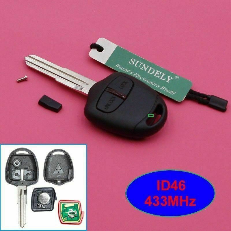 Fits Mitsubishi Outlander L200 Shogun Lancer 2 Button 433MHz Car Key Fob