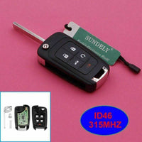 Thumbnail for Remote 5 Button Keyless Key Fob + OHT01060512 315Mhz Key For Chevrolet Buick GMC