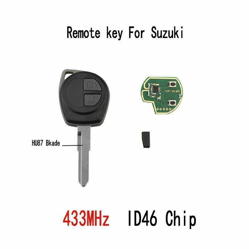 Fits Suzuki Grand Vitara Swift ID46 Chip 433MHz 2 Button Remote Car Key Fob