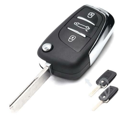 Modified Flip Remote Key Fob 3 Button 433MHz ID46 for Peugeot Citroen 0523 Model