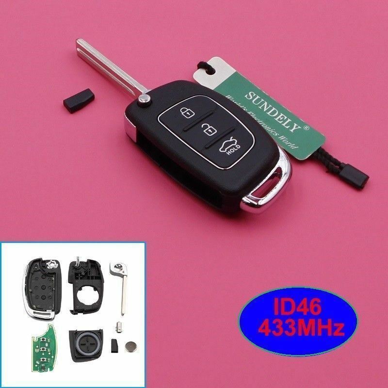 Fit Hyundai Elantra Fe 2014-2016 433MHz + ID46 Chip 3 Button Remote Key