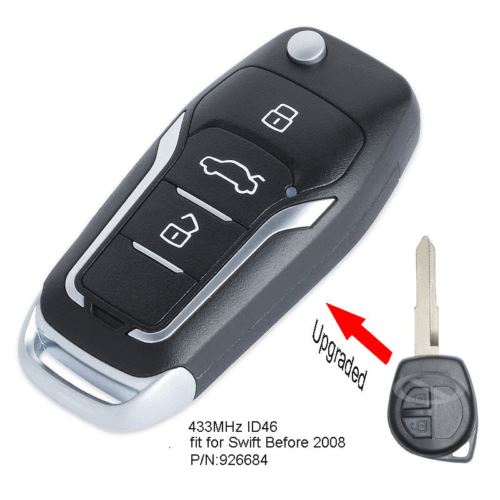 Fits Suzuki Swift Grand Vitara Before 2008 433MHz ID46 Upgraded Remote Key Fob