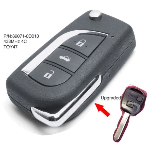 Fits Toyota Yaris Avensis Corolla 89071-0D030 433MHz 4D66 Upgraded Car Key Fob