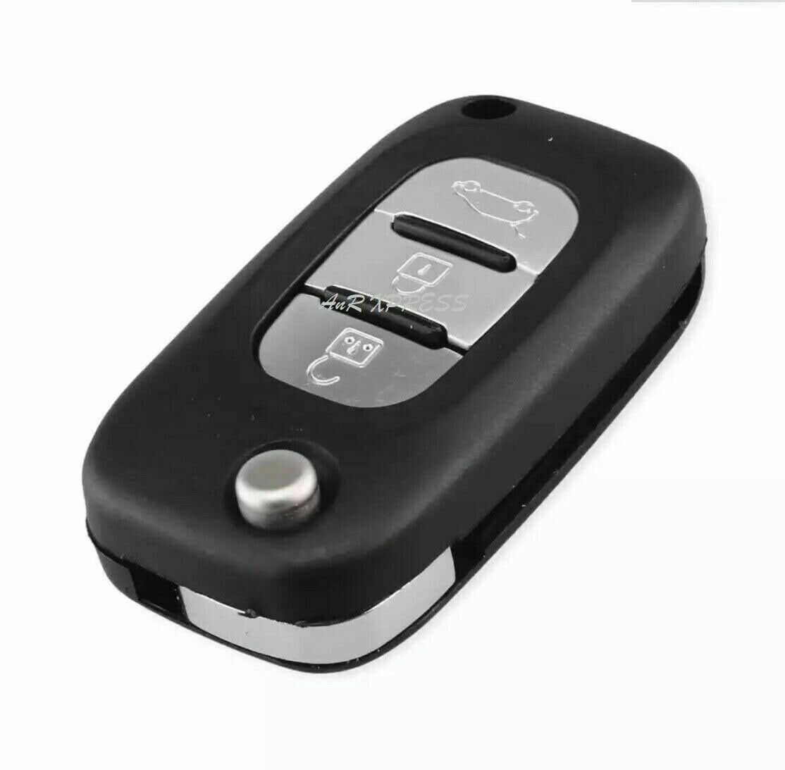 FITS NEW RENAULT CLIO, KANGOO, MODUS, MEGANE 3 BUTTON FLIP KEY FOB CASE