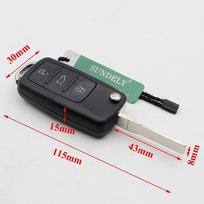 Fits Volkswagen 434MHz With ID48 Chip 1J0 959 753 DA 3 Button Flip Remote Key