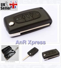 Thumbnail for Fits Peugeot 207 307 407 308 607 3 Button Replacement FOB Key Case Uncut Blade